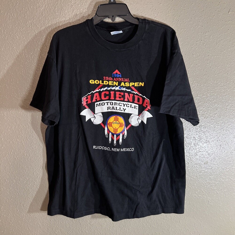 Vintage 90s 1994 Golden Aspen Hacienda Biker Rally T-Shirt Size XL New Mexico